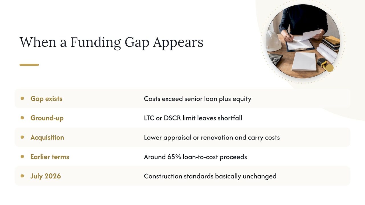 What gap financing is, and why it is more common now — overview diagram