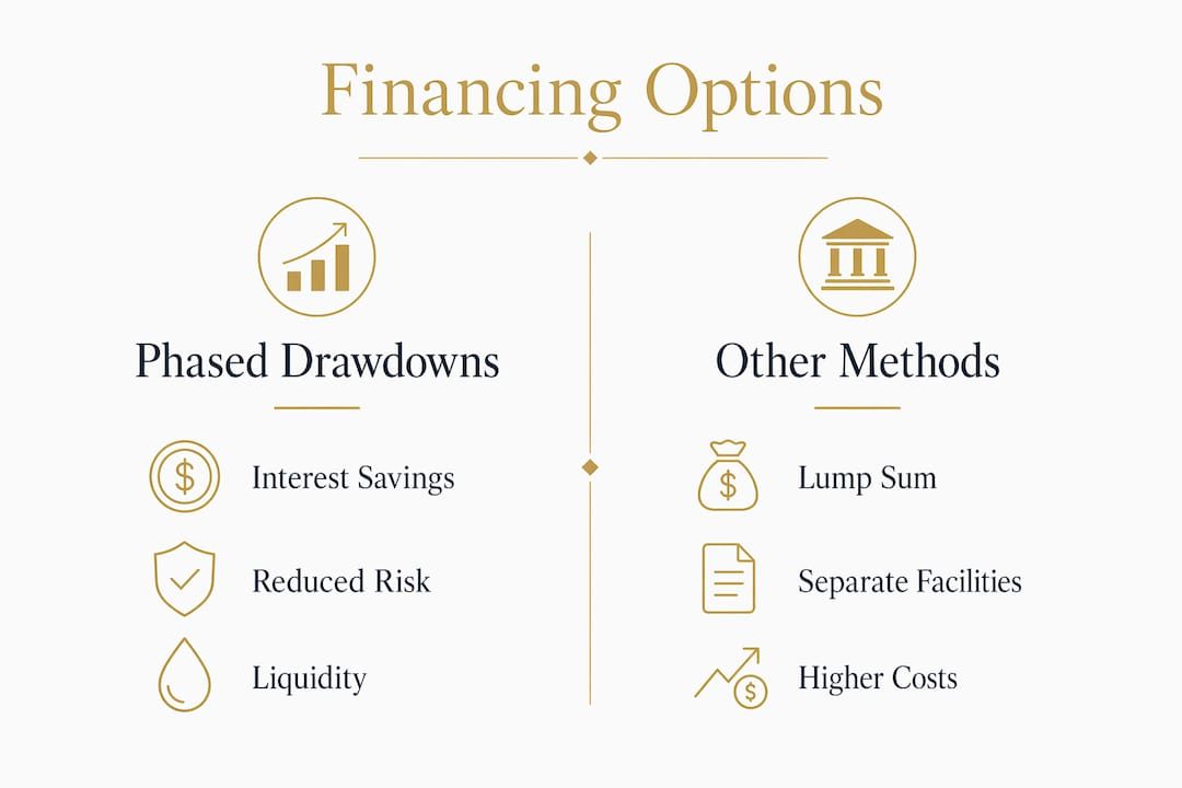 Comparison infographic of phased financing versus other options