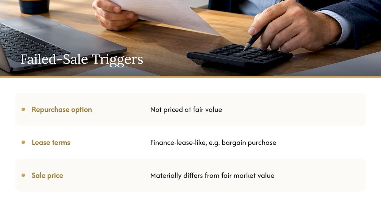 Three ASC 842 failed-sale treatment triggers